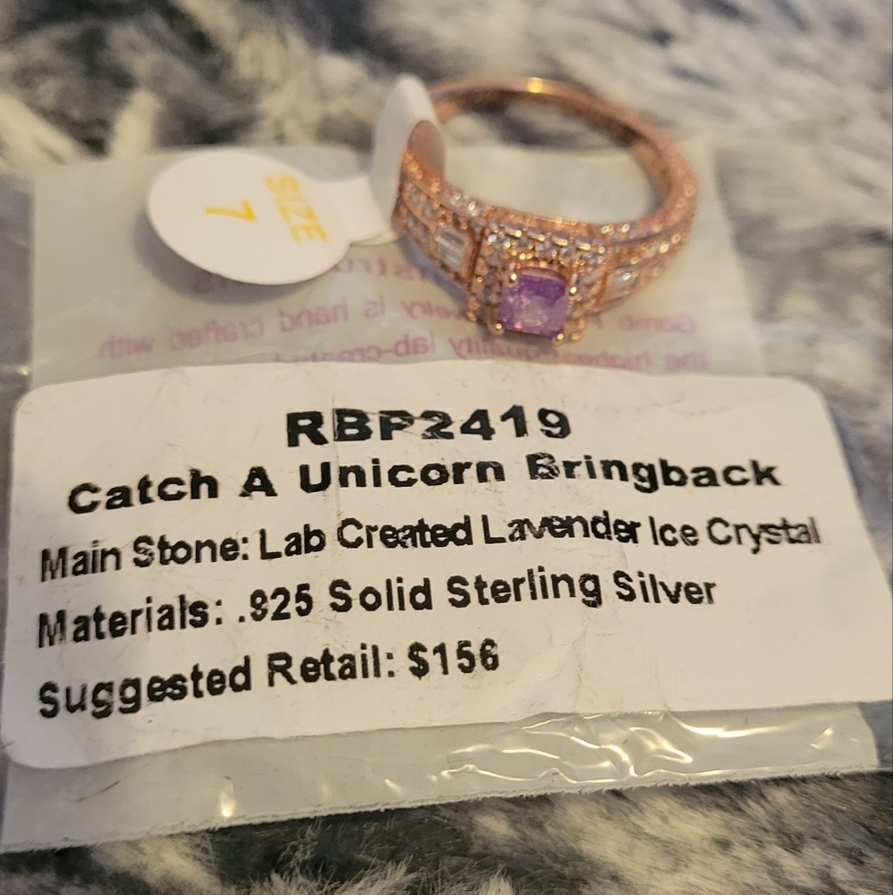 💍Bomb Party Lavender Ice Crystal Ring💍 Size 7 - Picture 3 of 4